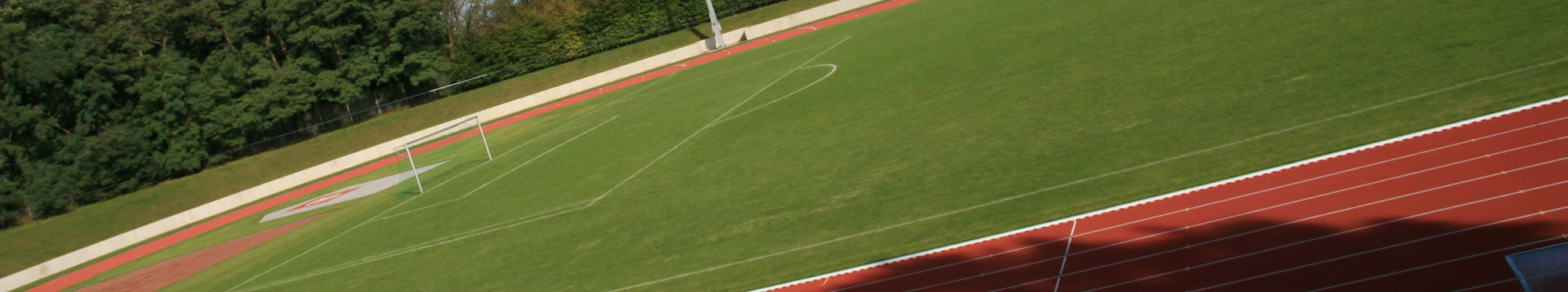 Das Foto zeigt die Rasenspielfläche im Kurt-Bornhoff-Stadion.