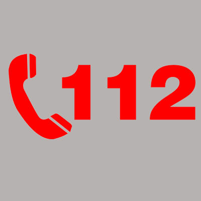 Das Bild zeigt die Notrufnummer 112.