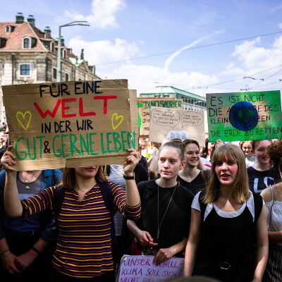Das Bild zeigt eine Demonstration zum Klimaschutz