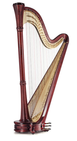 Die Harfe auf weißem Hintergrund