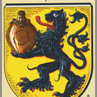 Das Bild das gezeichnete Wappen Frechens. Darüber ist der Schriftzug "Stadt Frechen" zu lesen.